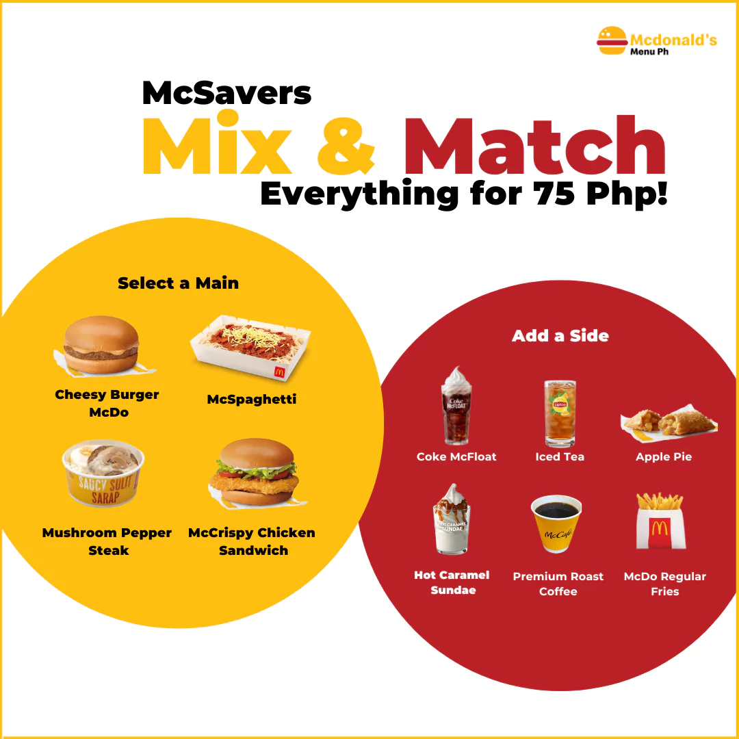 McDo McSavers Mix and Match 2024 – Your Fav Combo in ₱75! mcsavers mix and match mcdo philippines